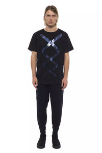 Thumbnail for Elegant Black Round Neck Printed Tee