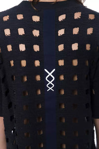 Thumbnail for Sleek Black Perforated Cotton Tee