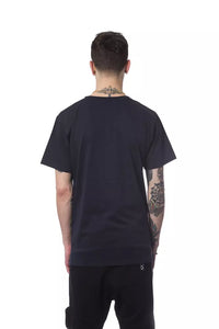 Thumbnail for Elegant Blue Cotton Tee with Chic Print