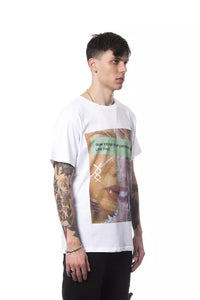Thumbnail for Elegant White Round Neck Printed Tee