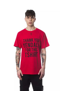 Thumbnail for Elegant Red Round Neck Printed Tee