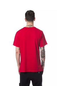 Thumbnail for Elegant Red Round Neck Printed Tee