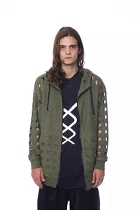 Thumbnail for Oversized Hooded Fleece - Army Zip Comfort