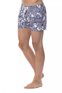 Thumbnail for Elegant Light-Blue Printed Swimsuit