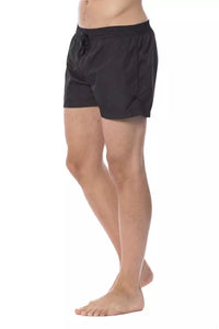 Thumbnail for Sleek Black Printed Swimsuit for Men