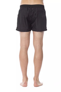 Thumbnail for Sleek Black Printed Swimsuit for Men