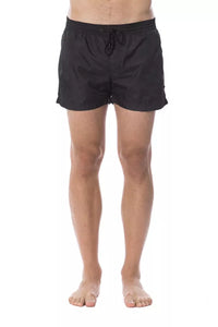 Thumbnail for Sleek Black Printed Swimsuit for Men