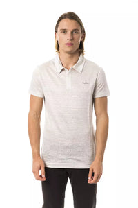 Thumbnail for Elegant Beige Linen Polo with Chest Embroidery