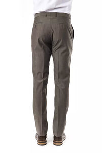 Thumbnail for Elegant Gray Woolen Suit Pants - Drop 7 Cut