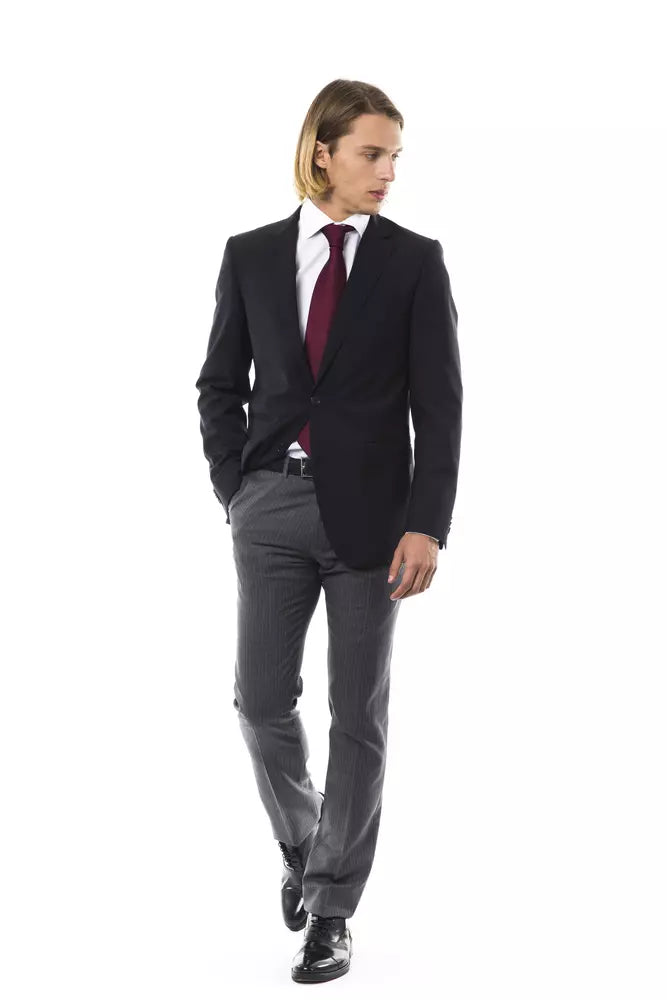 Elegant Wool Two-Button Men's Blazer
