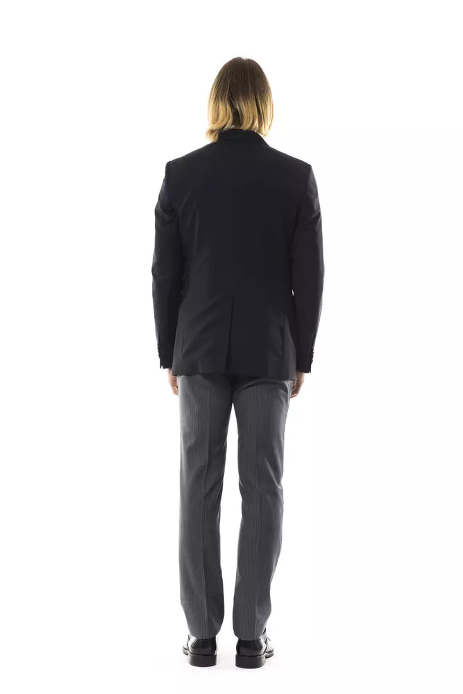 Elegant Wool Two-Button Men's Blazer