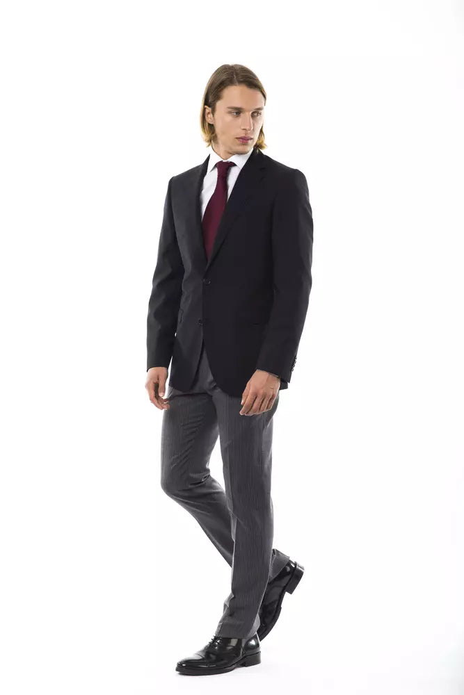 Elegant Wool Two-Button Men's Blazer