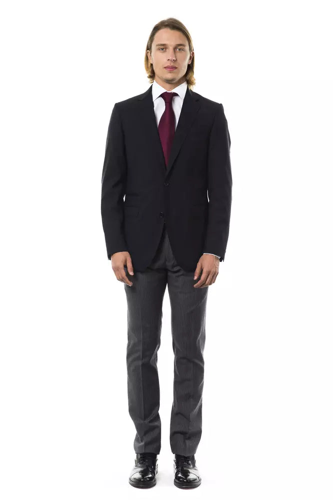 Elegant Wool Two-Button Men's Blazer