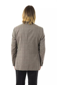 Thumbnail for Elegant Gray Wool Two-Button Blazer