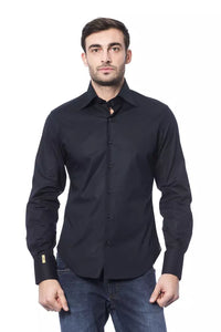 Thumbnail for Elegant Monogram Blue Shirt for Men