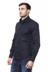 Thumbnail for Elegant Monogram Blue Shirt for Men