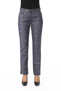 Thumbnail for Chic Croc Print Trousers with Pockets