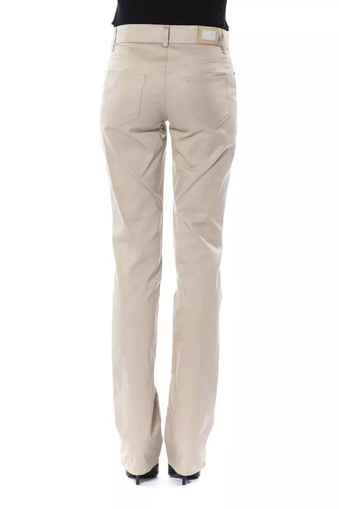 Elegant Beige Cotton Trousers
