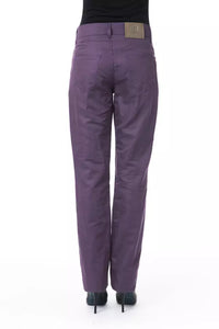 Thumbnail for Chic Purple Cotton-Blend Trousers