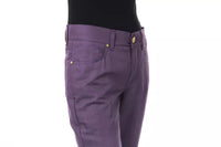 Thumbnail for Chic Purple Cotton-Blend Trousers