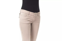 Thumbnail for Elegant Beige Slim Fit Pants with Unique Chain Detail
