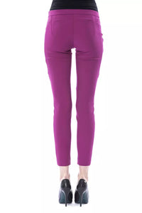 Thumbnail for Elegant Purple Skinny Pants with Chic Zip Detail