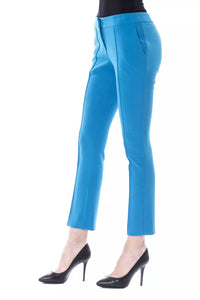 Thumbnail for Chic Light Blue Skinny Pants with Zip Closure