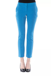 Thumbnail for Chic Light Blue Skinny Pants with Zip Closure