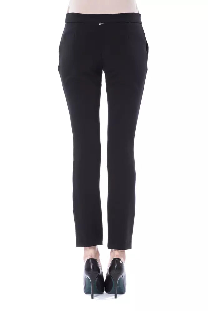 Elegant Black Skinny Pants with Unique Detail