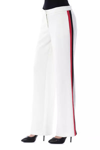 Thumbnail for Elegant White Stripe-Detailed Trousers