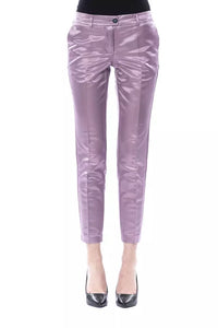 Thumbnail for Elegant Purple Cotton-Silk Blend Pants