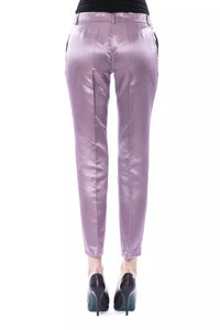Thumbnail for Elegant Purple Cotton-Silk Blend Pants