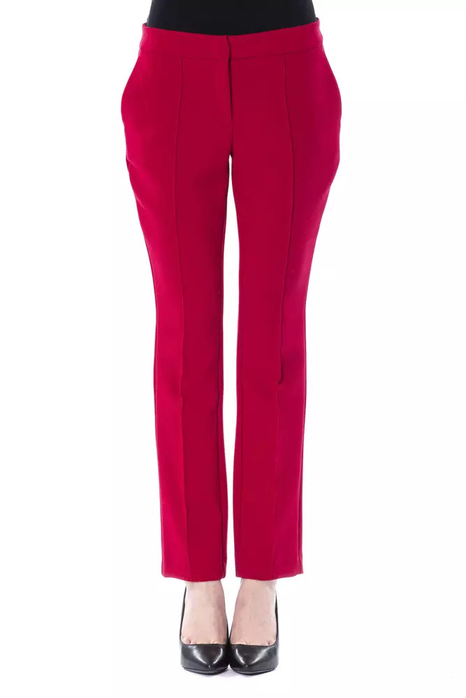 Chic Fuchsia Slim Fit Trousers