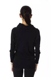 Thumbnail for Elegant Open Collar Black Pullover for Women
