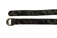 Thumbnail for Elegant Black Textured Weave Leather Belt