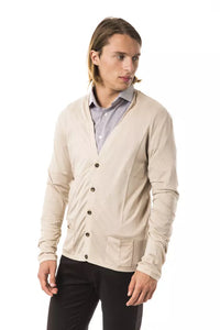 Thumbnail for Beige Cashmere Blend Cardigan with Pockets