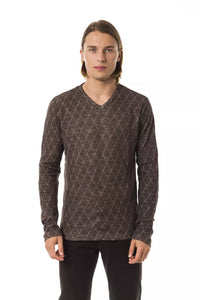 Thumbnail for Classic V-Neck Patterned Sweater in Earthy Brown