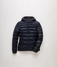 Thumbnail for Elegant Satin-Feel Down Jacket in Dark Blue