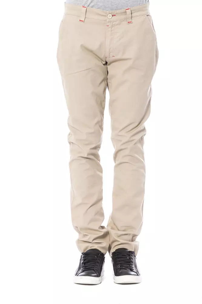 Beige Slim Fit Chino Pants