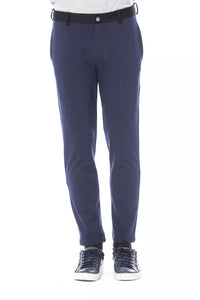 Thumbnail for Elegant Slim Fit Blue Trousers