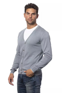Thumbnail for Elegant Gray Cotton Cardigan for Men