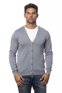Thumbnail for Elegant Gray Cotton Cardigan for Men