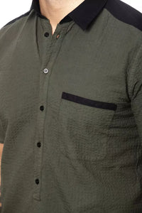 Thumbnail for Verri Army Regular Fit Cotton Blend Shirt