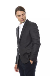 Thumbnail for Elegant Gray Wool Men's Blazer