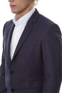 Thumbnail for Elegant Blue Wool Single-Breasted Blazer