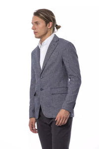 Thumbnail for Elegant Blue Single-Breasted Blazer