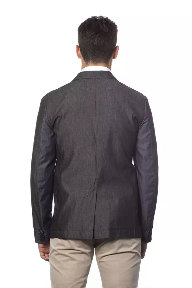 Chic Verri Single-Breasted Gray Blazer