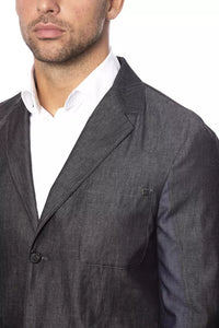 Thumbnail for Chic Verri Single-Breasted Gray Blazer