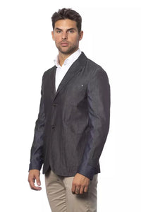 Thumbnail for Chic Verri Single-Breasted Gray Blazer