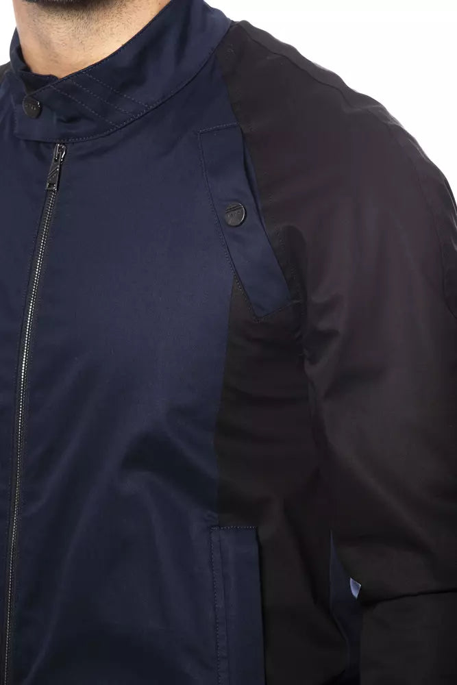 Sleek Blue Bomber Jacket - Men's Couture